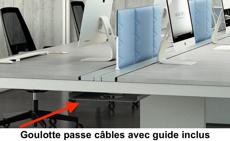 Bureau bench 6 personnes X3 - Officity - Blanc 9010, 360, Béton_1