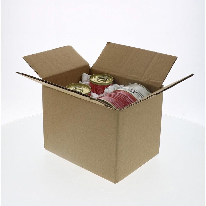 Caisse américaine d'expédition simple cannelure brune 20x14x14cm - par 25_1