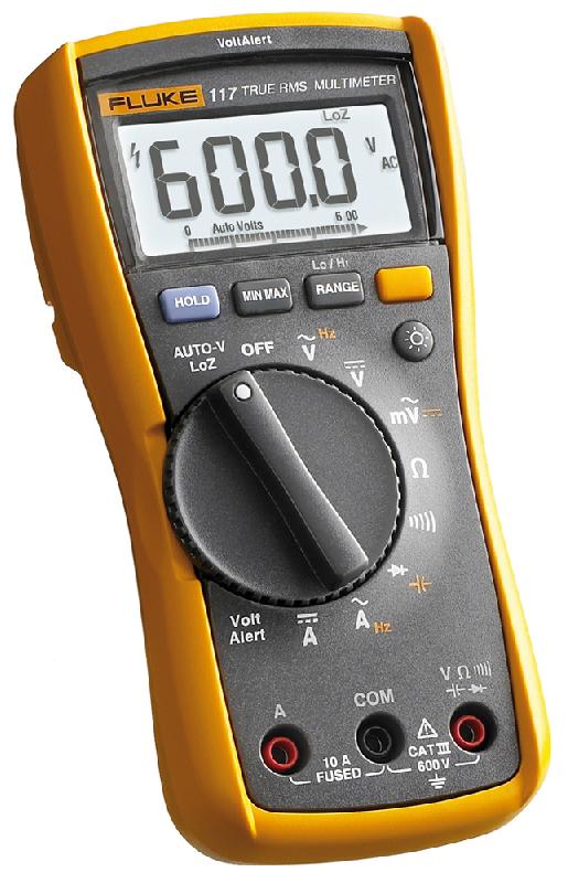 FL117 - Multimètre numérique portable TRMS AC 6 000 points avec détection de tension sans contact - FLUKE_1