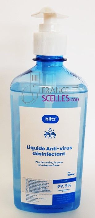 Gel hydroalcoolique 500ml - Pompe doseuse incluse - Flacon rechargeable_1