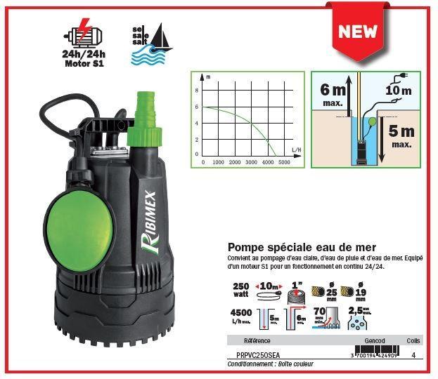 Pompe vide cave de relevage : eau de mer / eau salée - 4.5 m3/h - 330689_1