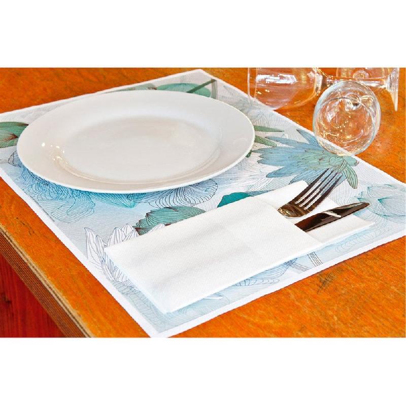 Set de table en pure cellulose 70g/m2 motif Lotus 31x43cm - par 2000_1