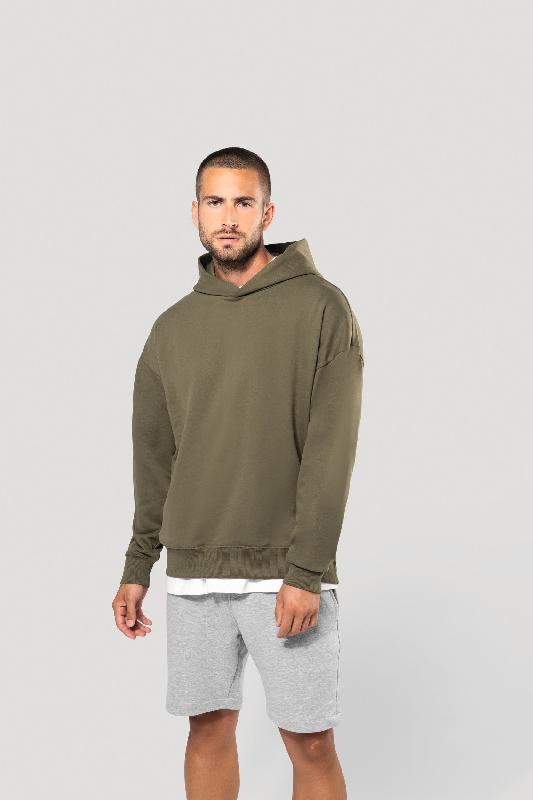 Sweatshirt à capuche molleton oversize unisexe - Réf : K4018 - Coupe streetwear avec poche zippée invisible - Kariban_1