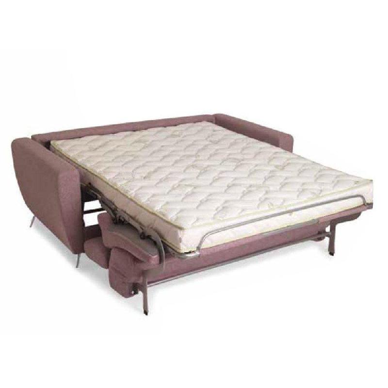 Canapé convertible express 140 cm Titan - Matelas 14 cm en tissu gris avec système d'ouverture rapide_1