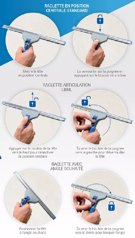 Raclette vitre complète Articulée GLOSS-W Prime 45 cm Uni-Connect_1