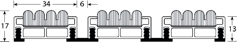 Tapis d'accueil ROMAT 17 mm - Aluminium brut avec bandes de moquette et caoutchouc anti-salissure - Marque Romus_1