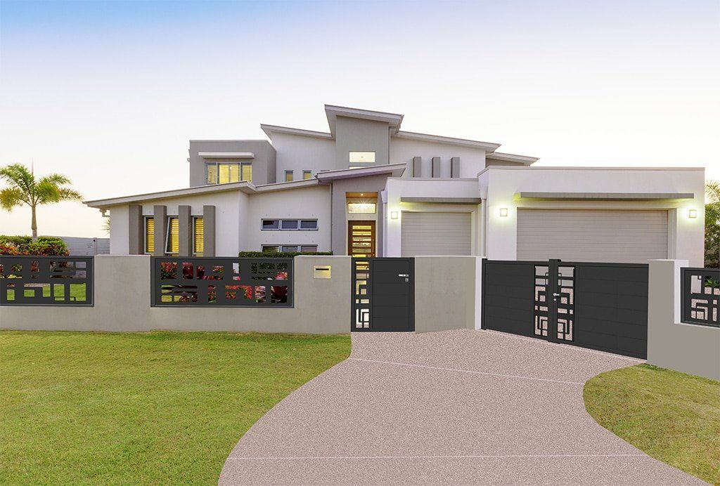 Clôture en aluminium Toulouse - motif ajouré géométrique - sur-mesure - thermolaquage Qualicoat - garantie 10 ans_1