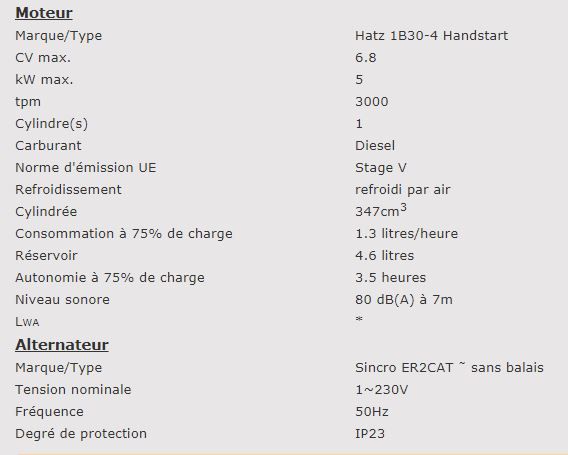 Ep4200d - 955010350 groupe électrogène - Europower - 4.2 kVA max - 230V_1