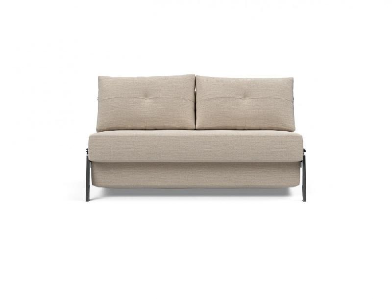 Innovation Living - Canapé design Cubed 02 Chrome convertible 140x200 cm - Tissu Blida gris sable_1