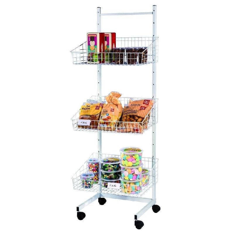 Soldeur simple face - 3 paniers H170cm - Paniers ajustables en hauteur - Sur roulettes_1