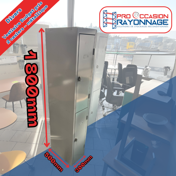 Vestiaire Budget gris  2 casiers - métallique_1