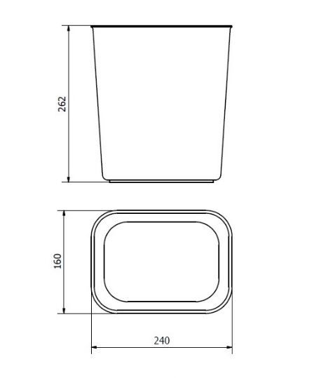 Al61008 - Poubelle publique ignifuge Jofel - 8 L - robuste et empilable_1
