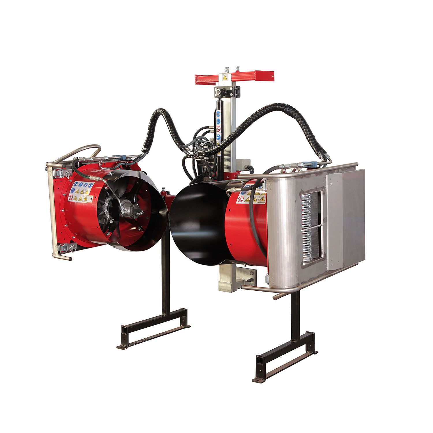 Id-dual - Effeuilleuse double pour vignobles en espalier - David Industries - Tête effeuilleuse inox 45 cm - Frange de travail_1