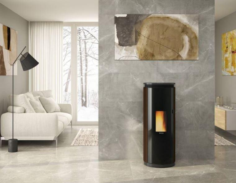 Poele a granules lanordica pamela steel - marron_1