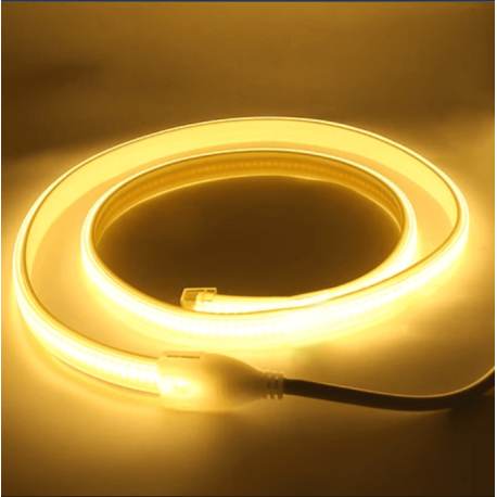 Ruban LED COB 50m 220V - Blanc chaud 3000K - Étanche IP65 - Fixations fournies pour intérieur et extérieur_1
