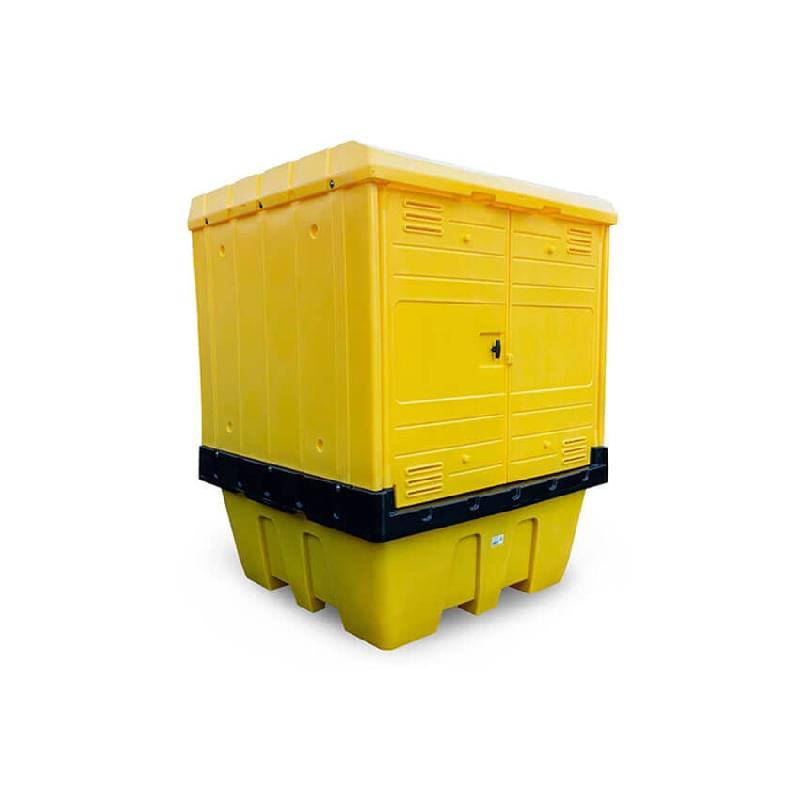 Armoire de rétention PEHD 1775x1770x2265 + Caillebotis PE - 1260L - Jaune_1