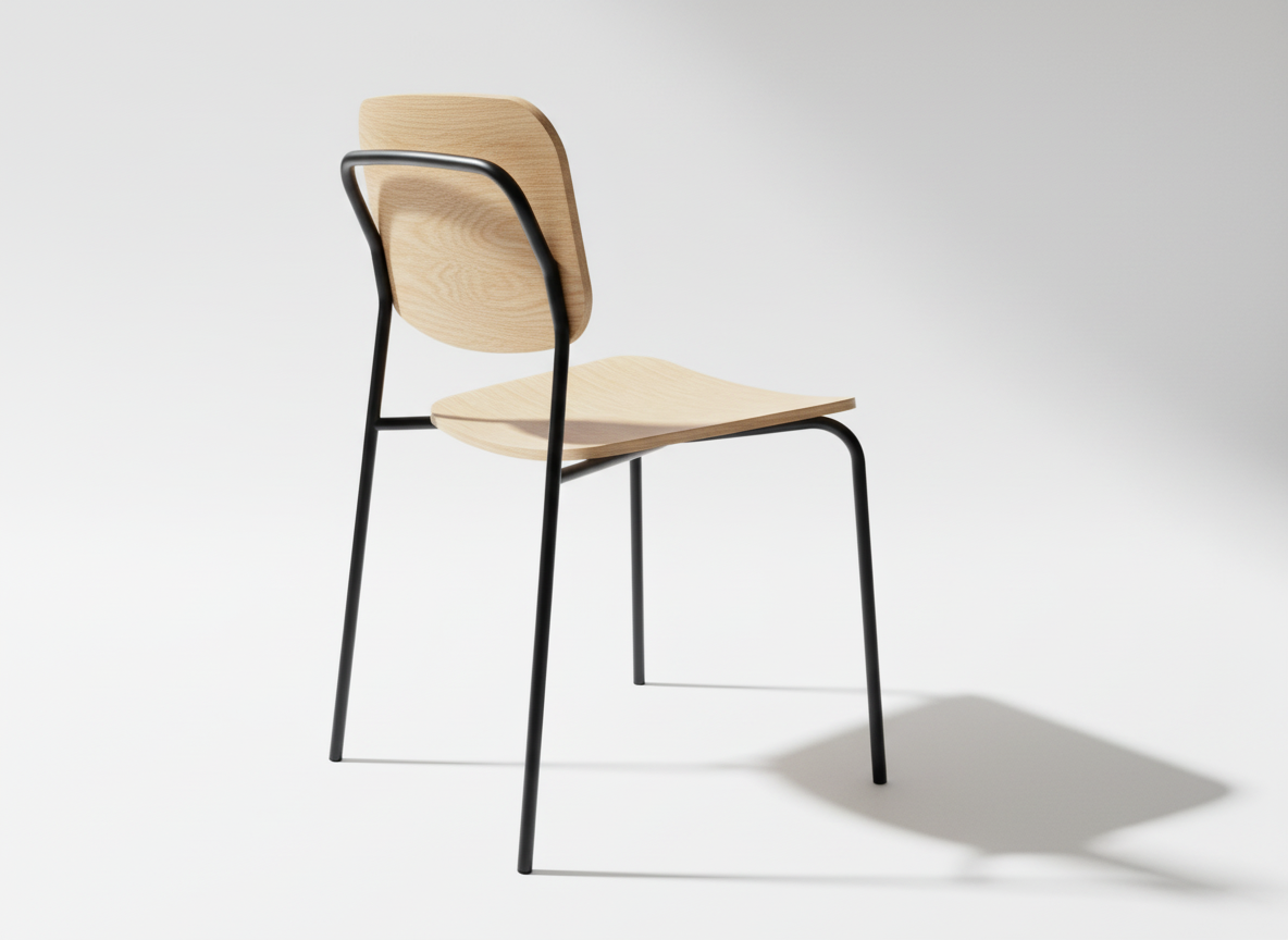 Chaise empilable avec assise et dossier en bois_1