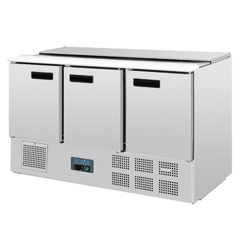 Saladette réfrigérée 3 portes GN 1/1 et 8 bacs GN 1/4 - Série G | Polar - G607_1