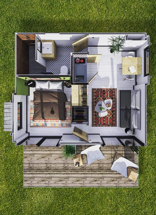 Studio  de jardin en container/T2 éco-responsable - 28 m2_1
