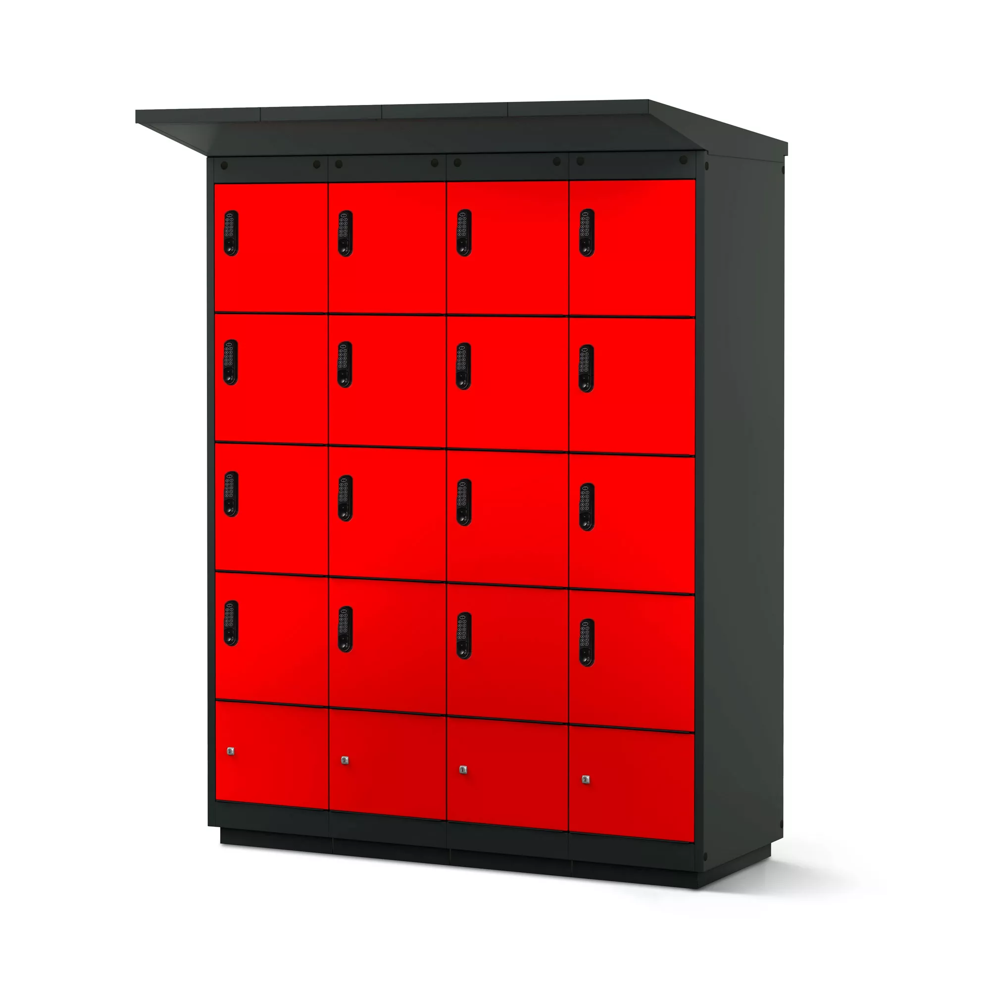 Borne de recharge pour vélos électriques - 16 compartiments avec serrure à code électronique_1