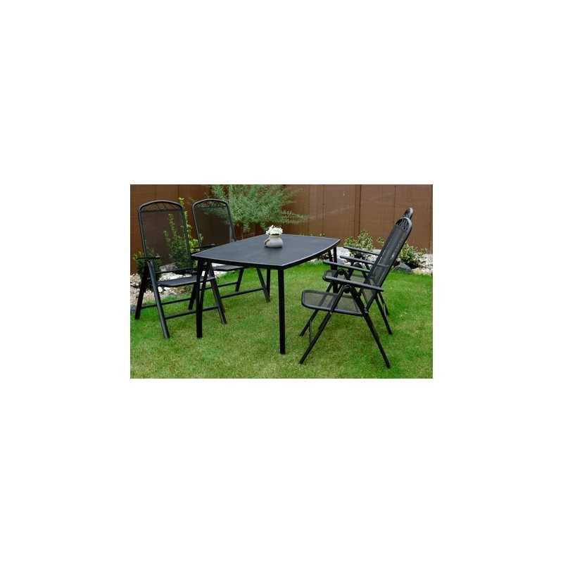 Fauteuil de jardin inclinable zuno-38 noir – MTF – acier – 3exn0032_1