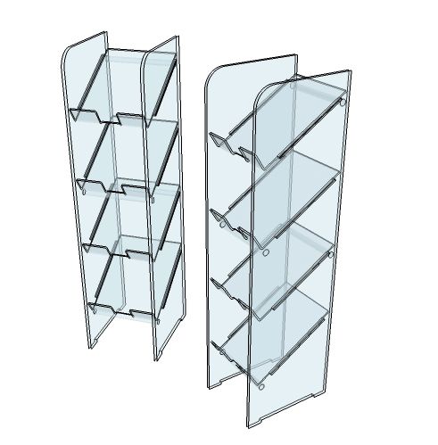 Gdb-gdl - meuble présentoir - form x.L. - larg. 245, h 1100, p 325 mm_1