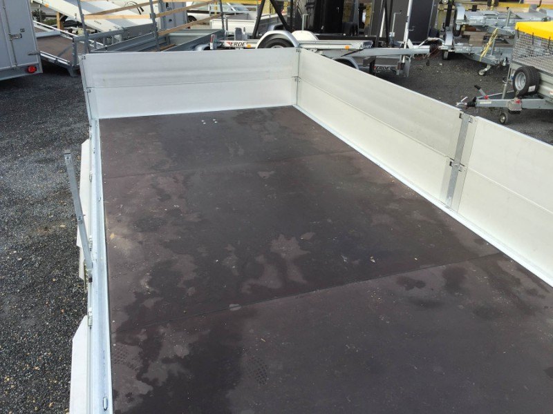 Remorque plateau Humbaur HT 256225 GR - 2 essieux - ridelles alu - roues dessous_1