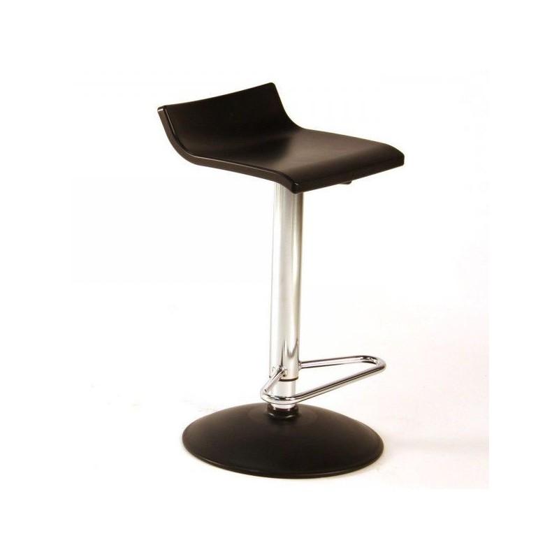 Tabouret de bar réglable et pivotant - Over T - structure en métal chromé et assise en technopolymère_1