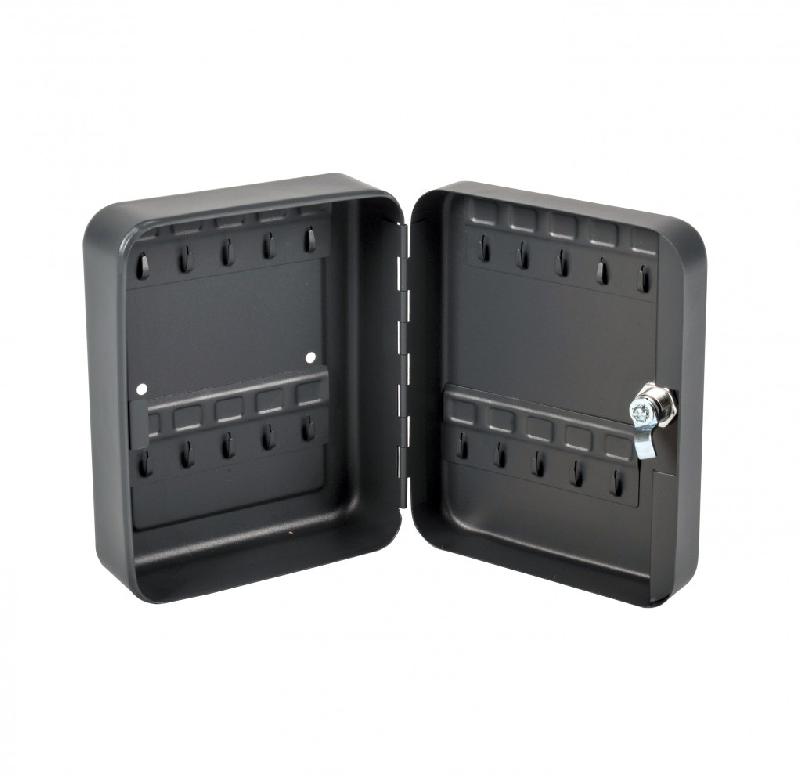 Armoire à clés 20 crochets - Acier gris - Dimensions extérieures 20 x 16 x 8 cm_1