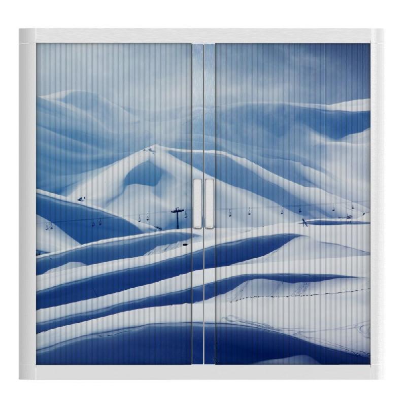 Armoire à rideaux avec décor montagne - EasyOffice. - Basse, Montagne_1