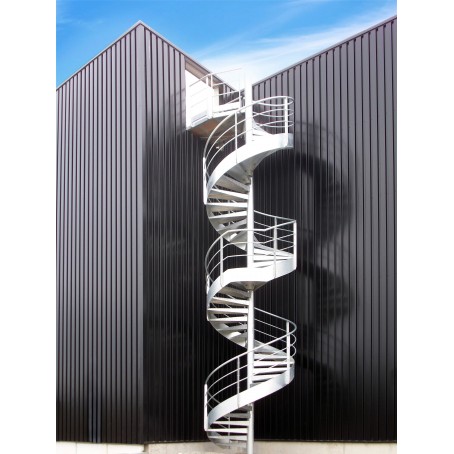 Escalier extérieur en acier, inox ou aluminium - finition galvanisée et thermolaquée - OmniMetal_1
