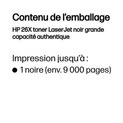 HP 26X toner LaserJet noir grande capacité authentique_1