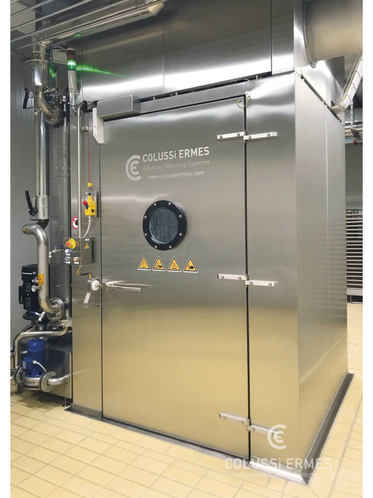 Lavage chariots et treillis - Laveuses industrielles alimentaires Colussi Ermes - 120 chariots/heure, acier inox, hautes performances_1