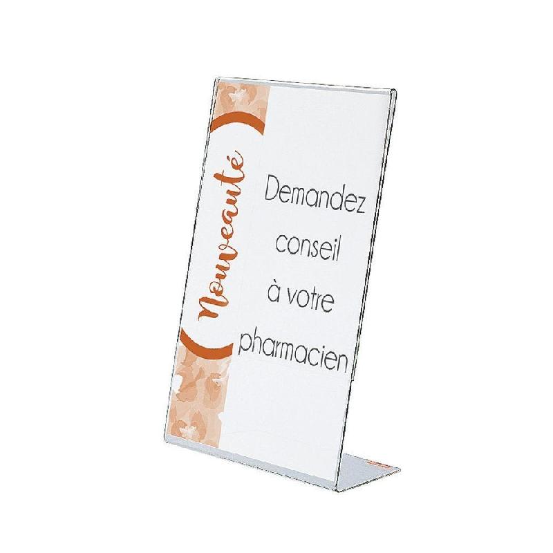 Porte document incliné A4 aspect verre - finition haut de gamme - 21x29,7cm - PMMA transparent_1