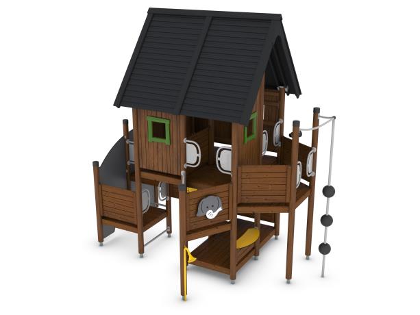 Structure multi-jeux 3 à 12 ans - Uniplay Sikkim - 8049696 - Hags, poteaux et panneaux bois - fondation à enterrer_1