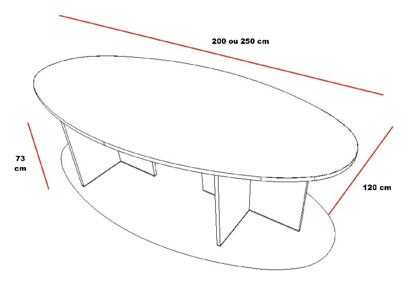 Table de réunion ovale Tono - Mobel Linea. - 200, Wenge_1