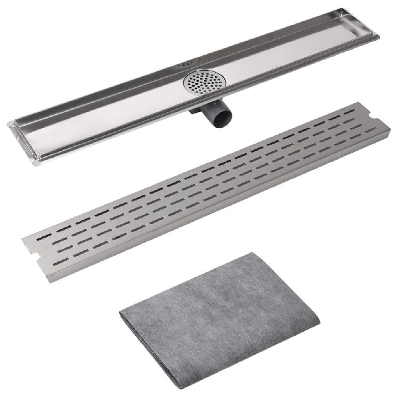 Vidaxl drain de douche linéaire 830 x 140 mm acier inoxydable 142180_1