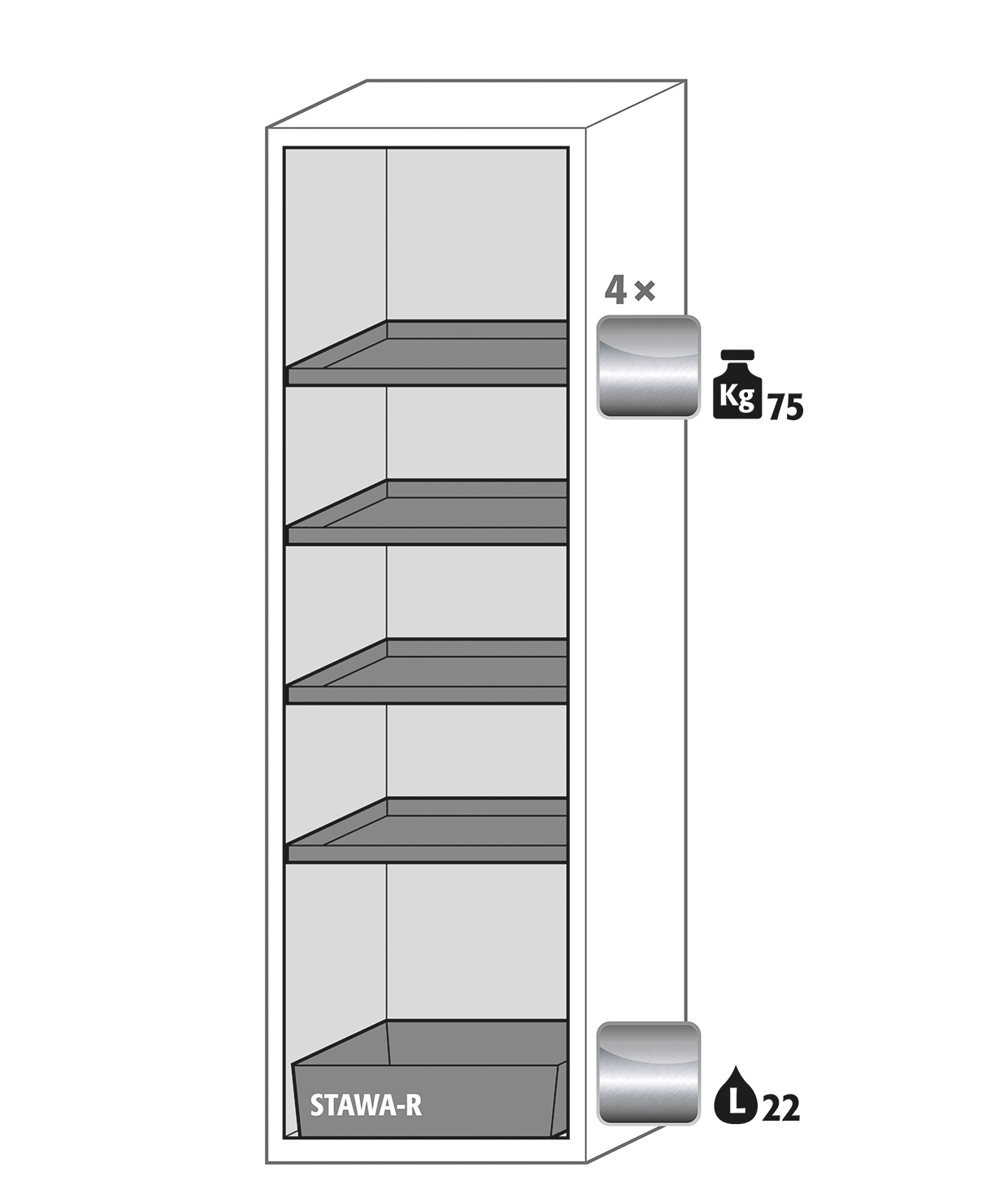 Armoire de sécurité S-CLASSIC-90 modèle S90.196.060 - Réf 30227-002-30261 - Type 90 - Stockage substances inflammables - Certifiée GS et CE_1