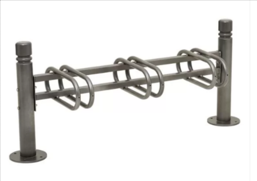 Support Vélos Province - Module 3 ou 6 places - Structure en acier avec pommeaux au choix - City, Agora, Boule, Inox brossé_1