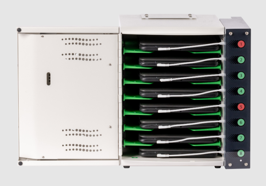Armoire de rechargement compacte Putnam™ 8 pour tablettes, iPad et appareils mobiles - 8 ports avec câblage MFI_1