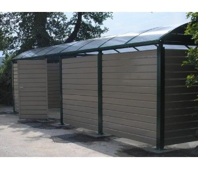 Atpl - cache-conteneurs et abris poubelle à toit arrondi - Pop Industrie - bardage aluminium et poteaux métalliques anti-corrosion_1