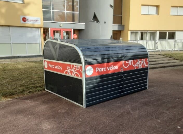 Consigne vélo collective compacte et personnalisable - VelMalle - 6 vélos avec supports adaptés et fermeture par clés_1