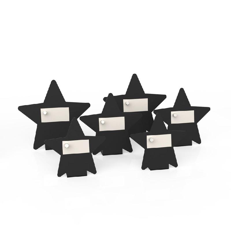 Porte prix étoiles noir mat  2x Ø7 cm / 2x Ø9 cm / 2x Ø10 cm_1