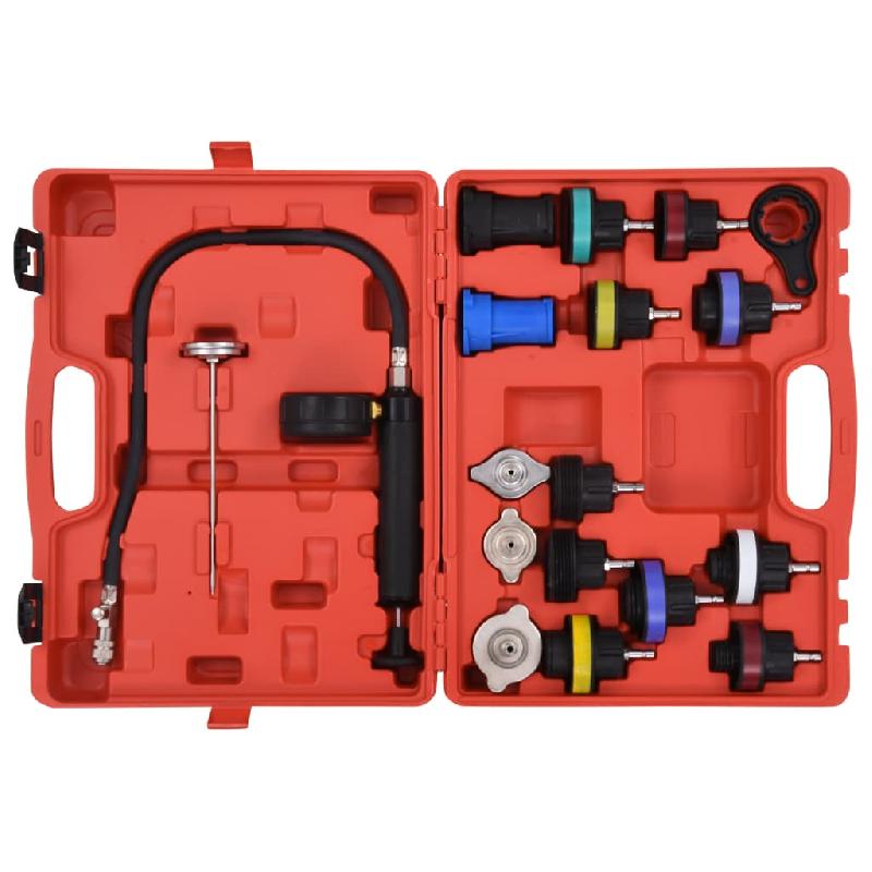 Vidaxl testeur de pression pour refroidissement et bouchon 18 pcs 210535_1