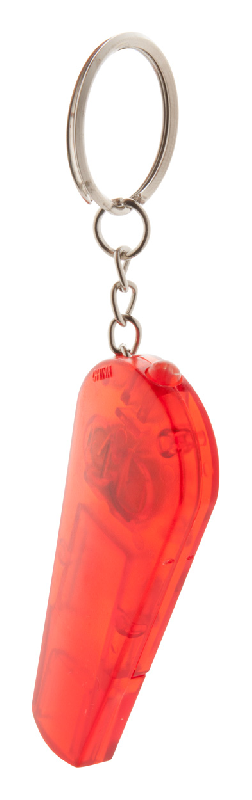 Porte-clés publicitaires - lampe/sifflet en plastique frosty - couleur rouge - poids 12g_1