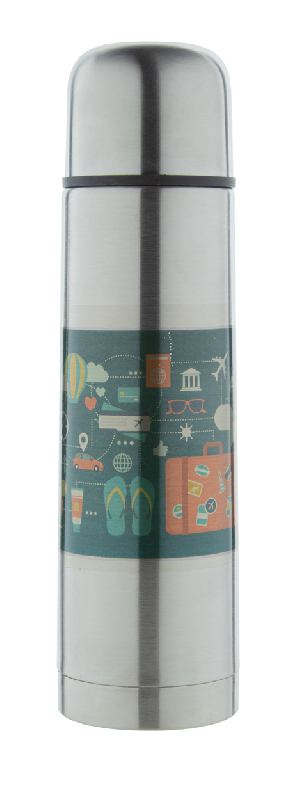 Thermos - Bouteille isotherme double paroi en acier inoxydable - 500 ml - Couleur argenté_1