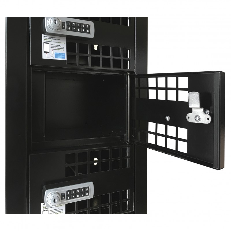 Armoire  en tôle électrozinguée pour la recharge jusqu'à 4 smartphones - e-kaze_1