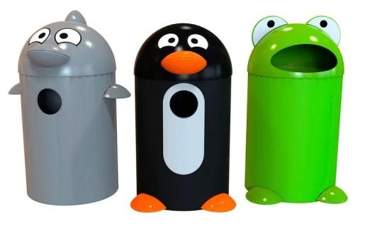 Corbeilles ludiques Sévana - Poubelle Buddy 55L Dauphin, 55L Pingouin et 75L Grenouille_1