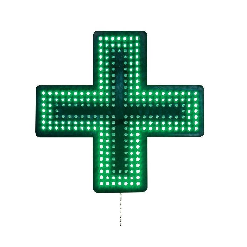 Croix de pharmacie lumineuse 48x48 cm - 264 LEDs - 3 fonctions - Vert et Noir_1