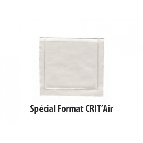 Pochette adhésive transparente - Format 85 x 85 mm pour macaron service transport CRIT'AIR_1